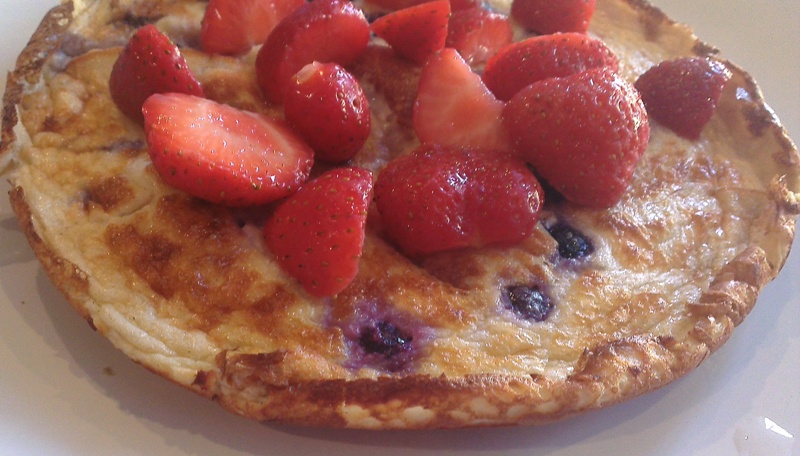 sweet omelette with strawberries